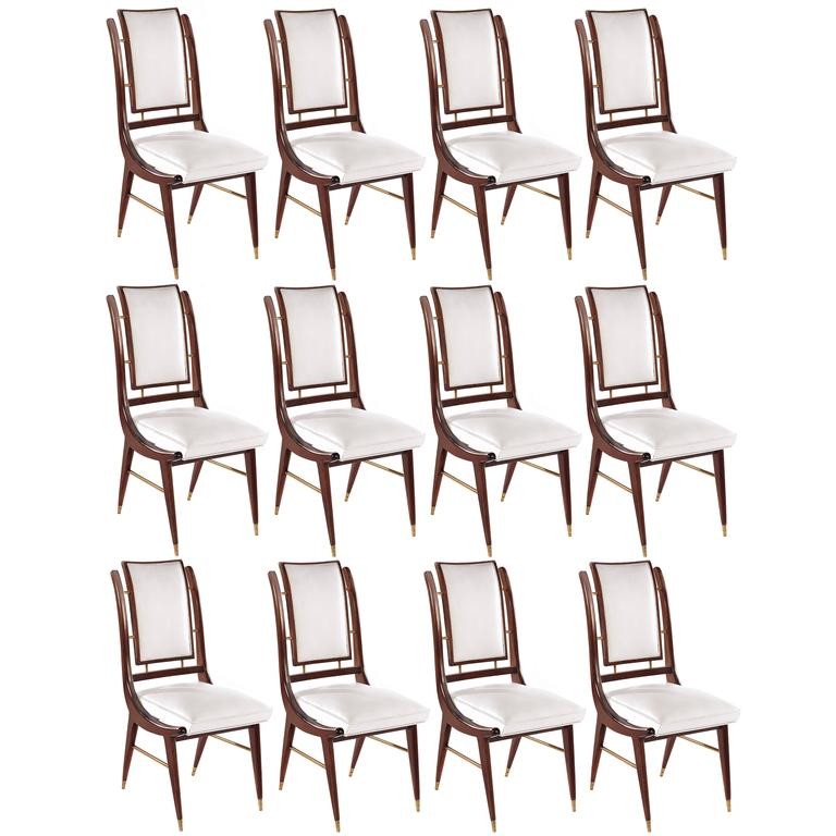 Set of twelve Italian Modern Dining Chairs