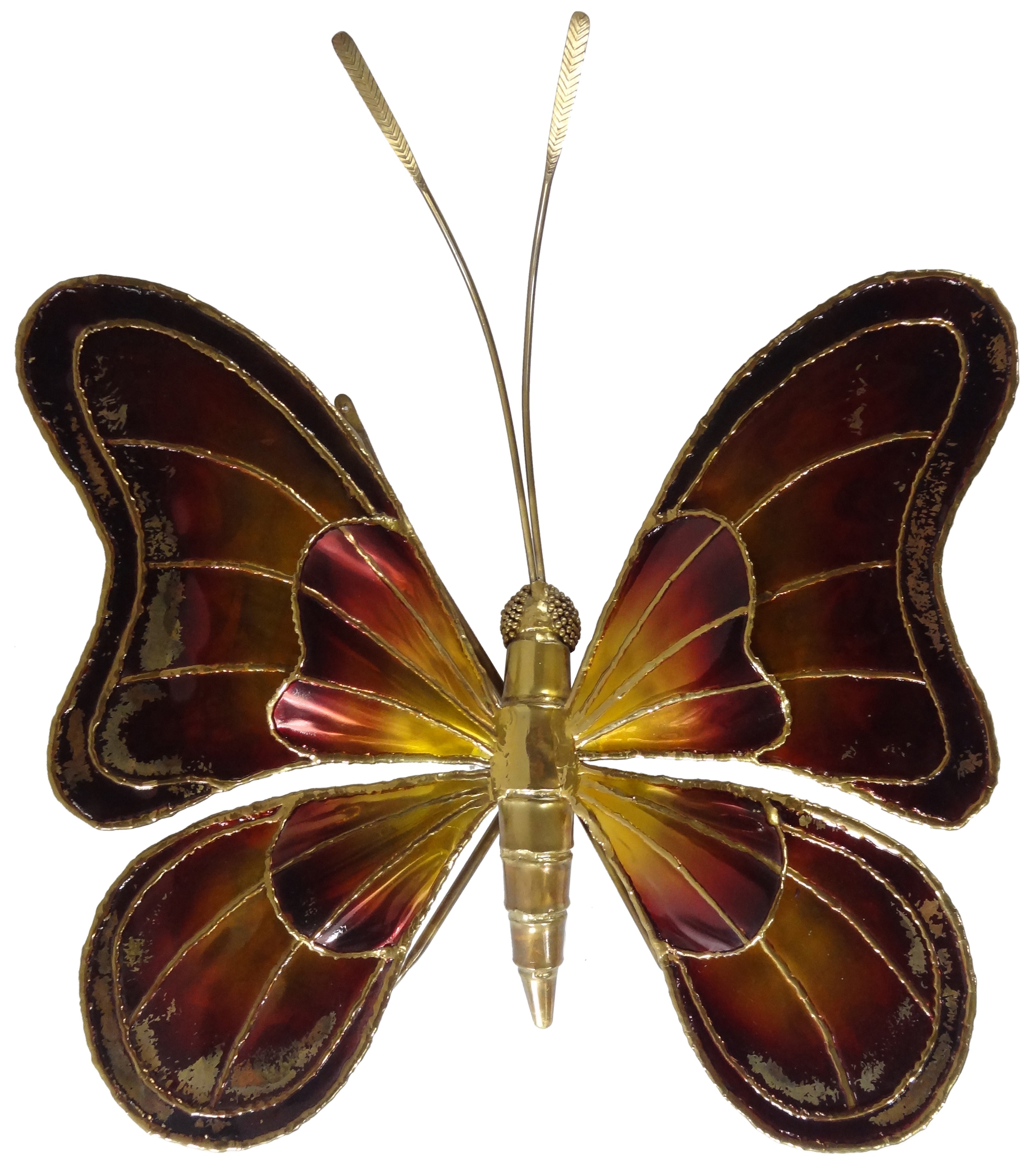 Large Belgian Brass Butterfly Sconce