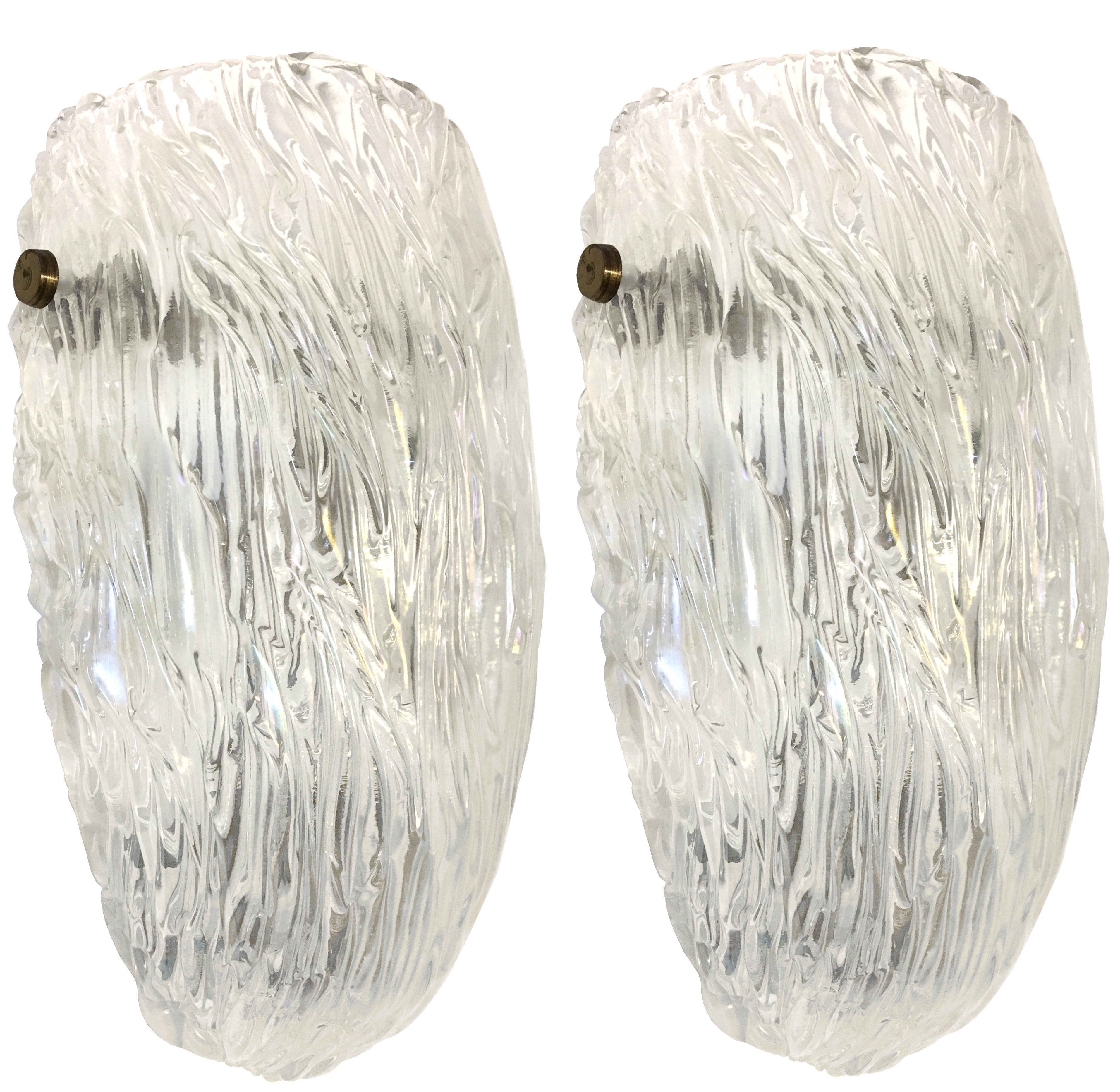 Pair of Textured Glass Sconces by Barovier (Three Sconces Available)