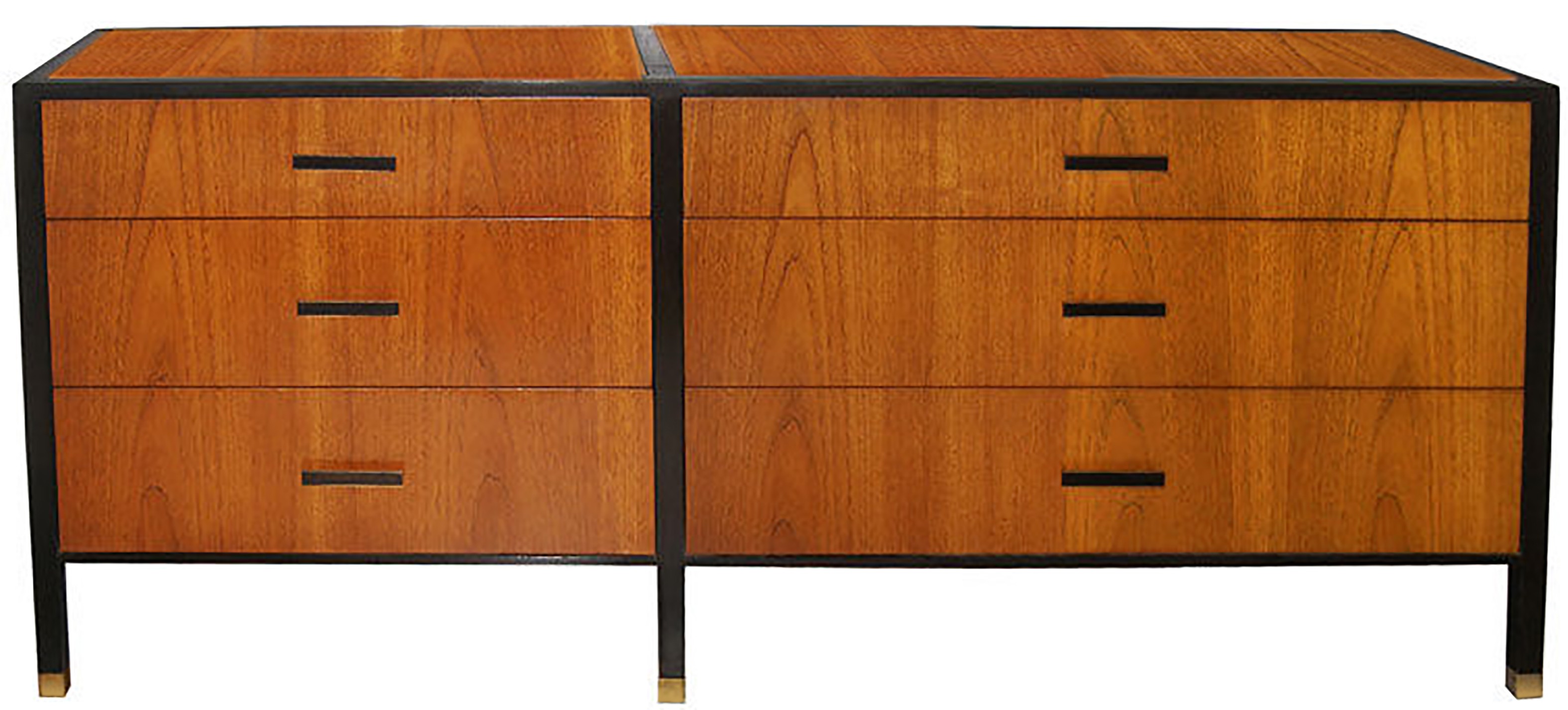 Harvey Probber Dresser in Walnut and Ebonized Mahogany