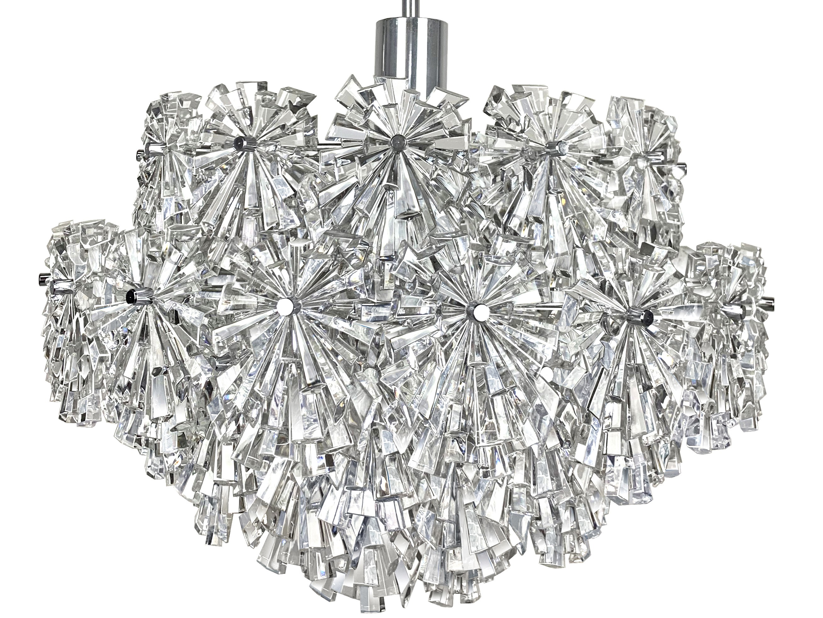  German Faceted Glass Chandelier