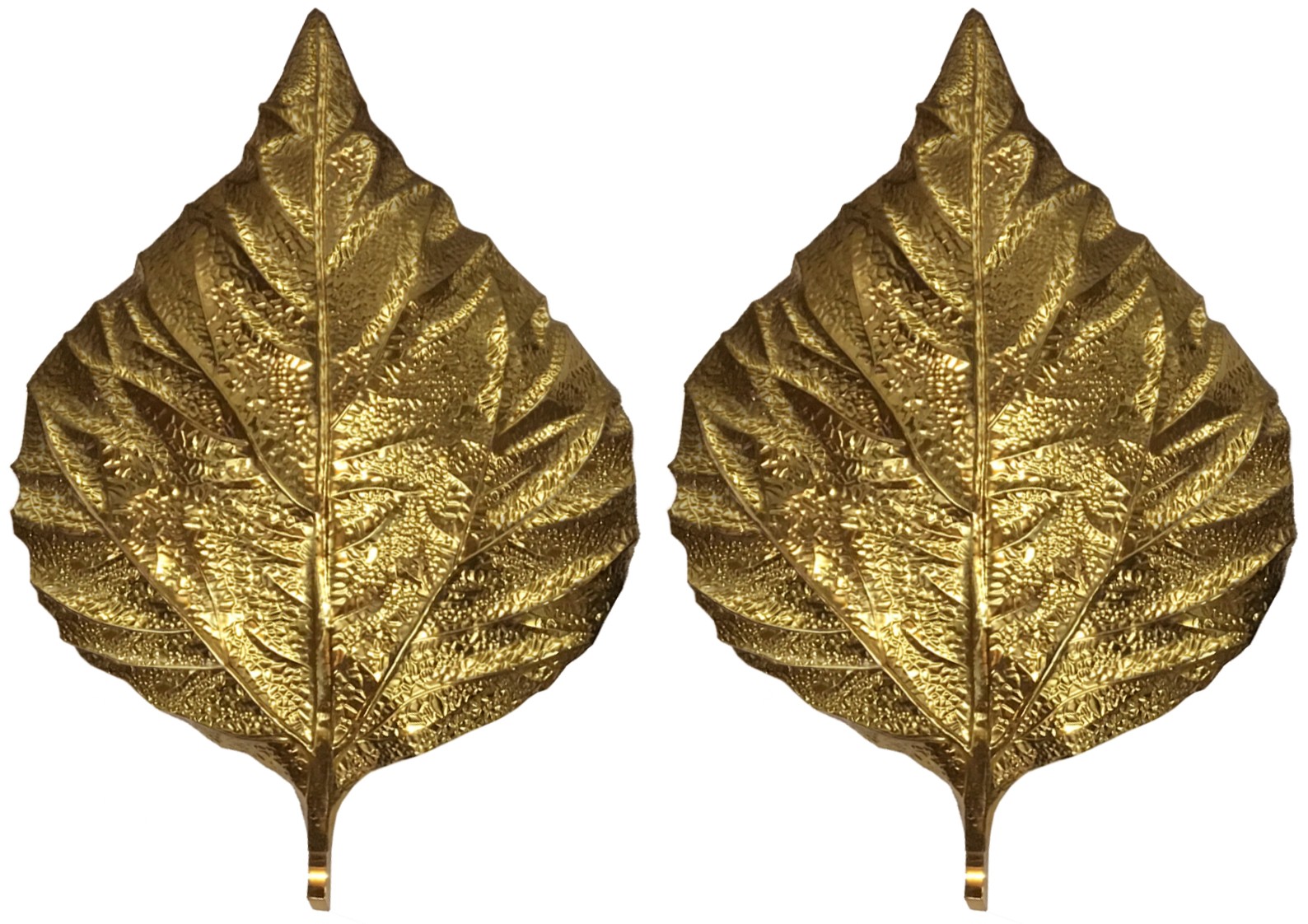 Pair of Large Brass Leaf Sconces by Tommaso Barbi