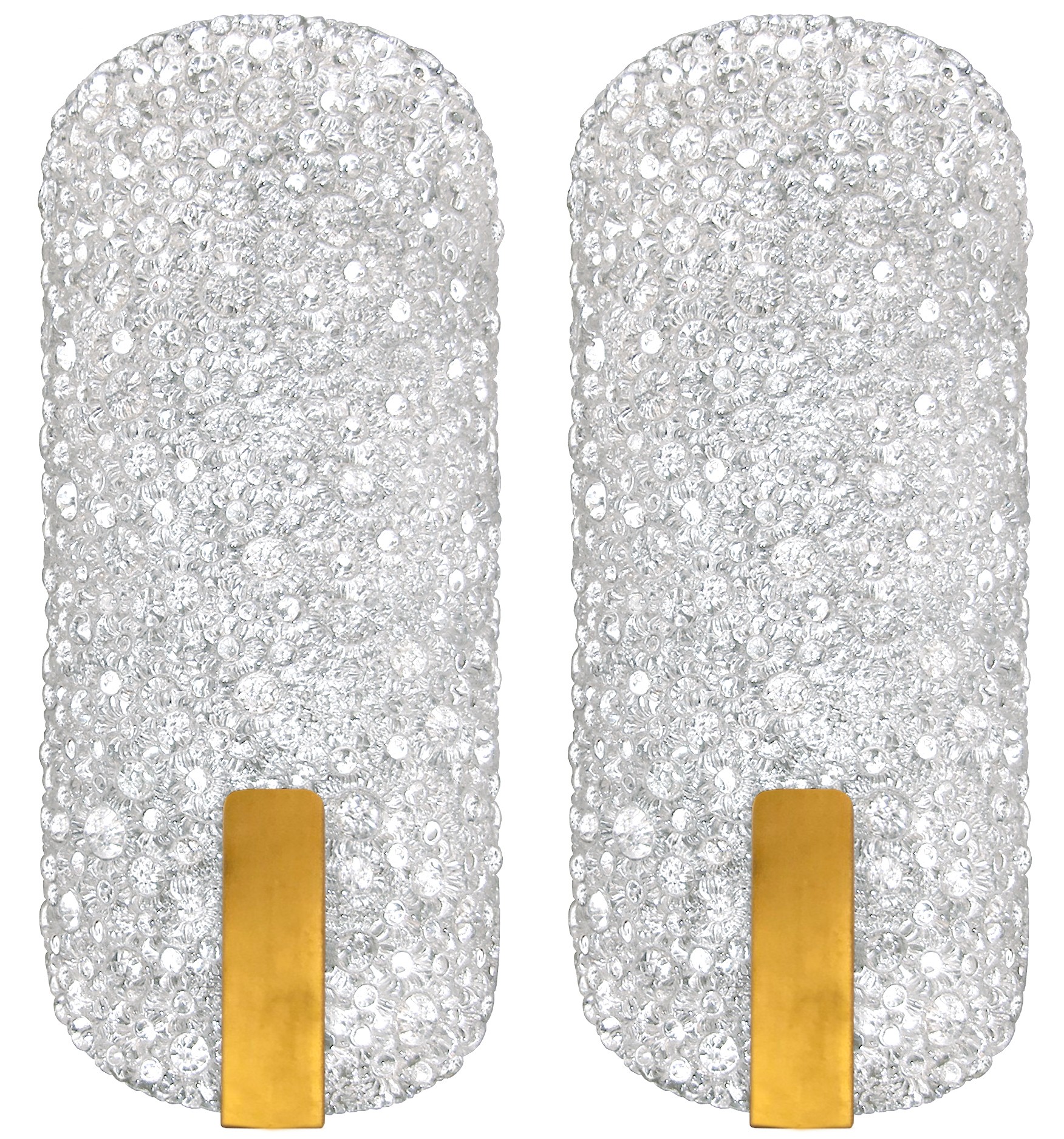 Pair of Venini Textured Glass Sconces
