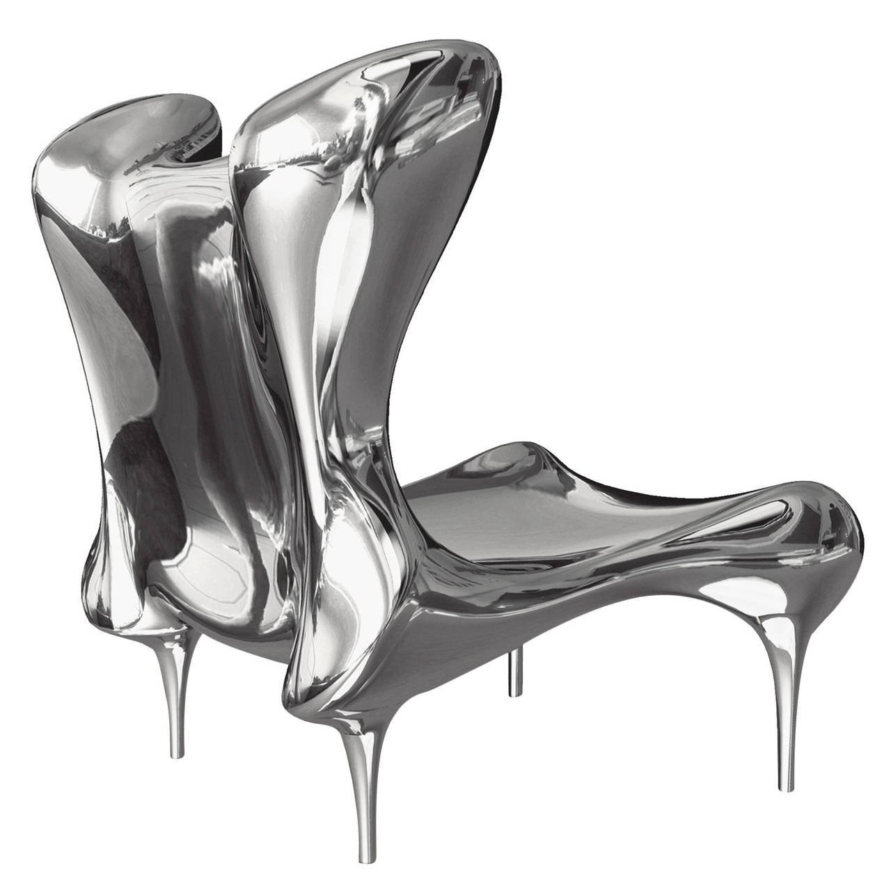 Riemann Chair in Mirror Polished Stainless Steel