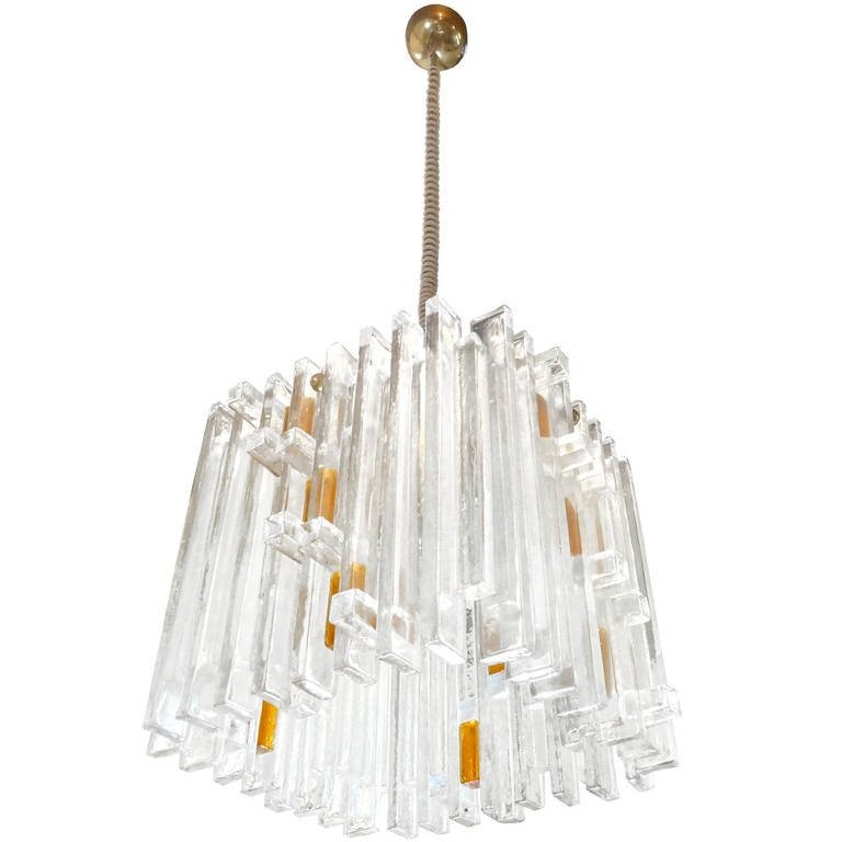 Sculptural Glass Hanging Fixture by Poliarte