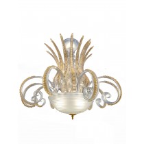 1940's Seguso Vetri d'arte Chandelier with Gold and Clear Glass