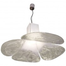 Carlo Nason for Mazzega Fixture in White and Clear Glass