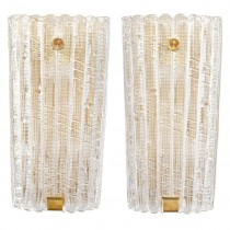 Pair of Carl Fagerlund for Orrefors Glass Sconces