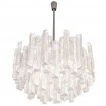 J. T. Kalmar Thick Textured Clear Glass Chandelier ( Four Available )