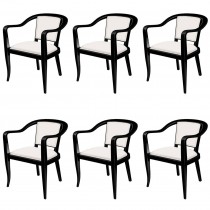 Set of Six Ebonized Mahogany Dining Chairs by Dunbar