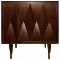 Faceted Walnut Side Table
