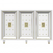 White Lacquered and Brass Credenza