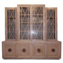 Cerused Walnut Buffet with Paned Glass Doors