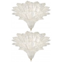 Pair of Barovier & Toso Glass Plume Chandeliers