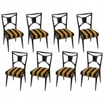 Set of 8 Italian Mahogany Dining Chairs