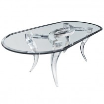 Gaussian Lucite and Glass Dining Table by Craig Van Den Brulle