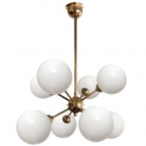 German Brass and Glass Sputnik Chandelier ‘Two Available’