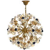 Palwa Brass and Glass Chandelier
