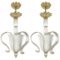 Pair of Italian Glass Chandeliers