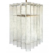 German Textural Glass Chandelier by Doria (Two Available)