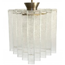 German Textural Glass Chandelier by Doria (2 Available)