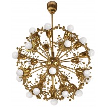Gilt Brass Sputnik Chandelier by Palwa