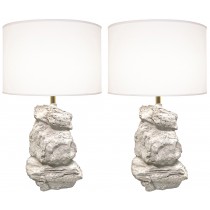Pair of 1980s Sculptural Rock-Form Lamps
