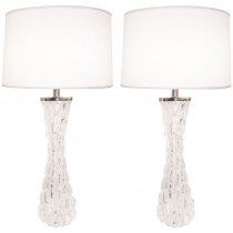 Pair of Carl Fagerlund for Orrefors Crystal Lamps