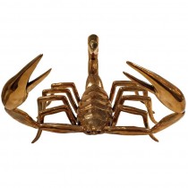 Cast Polished Bronze Scorpion with Black Star Sapphires Eyes by Michael Laut
