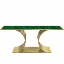 Laure Brushed Brass and Malachite Console Table