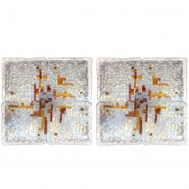 Pair of Sculptural Glass Wall Sconces in the Style of Poliarte