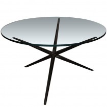 Blackened Hammered Steel Dining Table Base