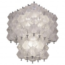 Two-Tiered Murano Glass and Nickel Chandelier