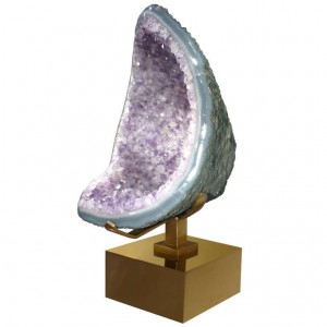 Signed Willy Daro Amethyst and Bronze Sculpture