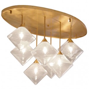 Brass and Glass Ceiling Fixture