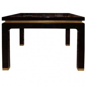 Goatskin Table with Brass Details