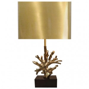 Signed Charles Bronze Coral Lamp
