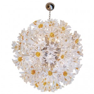 Venini Amber and Clear Esprit Chandelier