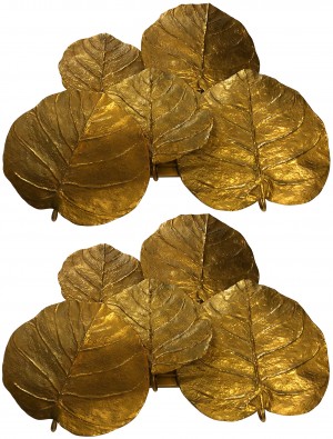 A Very Rare Pair of Gilt Bronze Leaf Sconces by Chrystiane Charles for Maison Charles