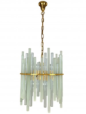 Austrian Crystal and Brass Chandelier by Christoph Palme