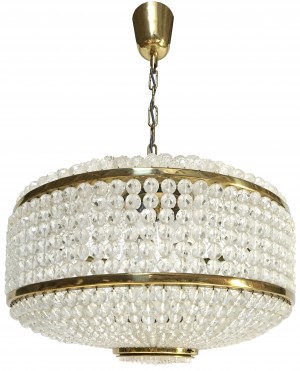 Austrian Brass and Glass Chandelier by J.L Lobmeyr