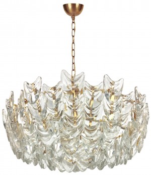Gilt Brass and Glass Chandelier by Palwa