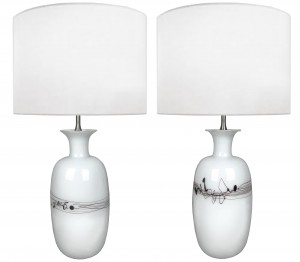 Pair of Holmegaard Lamps Designed by Michael Bang 