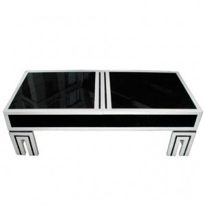 James Mont Black Glass Coffee Table