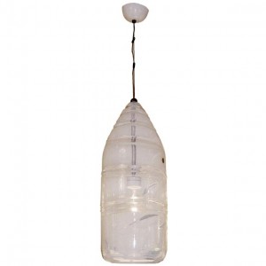 Large Leucos Opalescent White Glass Chandelier