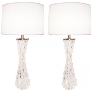 Pair of Carl Fagerlund for Orrefors Crystal Lamps