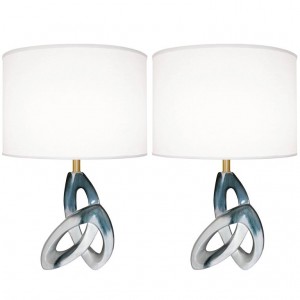 Pair of Sculptural Ceramic Lamps