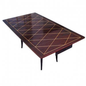 Tommi Parzinger Drop-Leaf Extension, Mahogany Dining Table