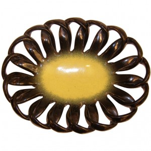 Vallauris Looped Edge Ceramic Bowl with Yellow Center