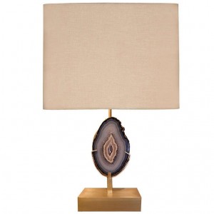 Willy Daro Bronze and Agate Lamp